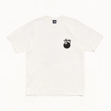 Classic Stussy Style Black 8 Ball Print T-Shirt, Pure Cotton Loose Fit Casual Skate Top