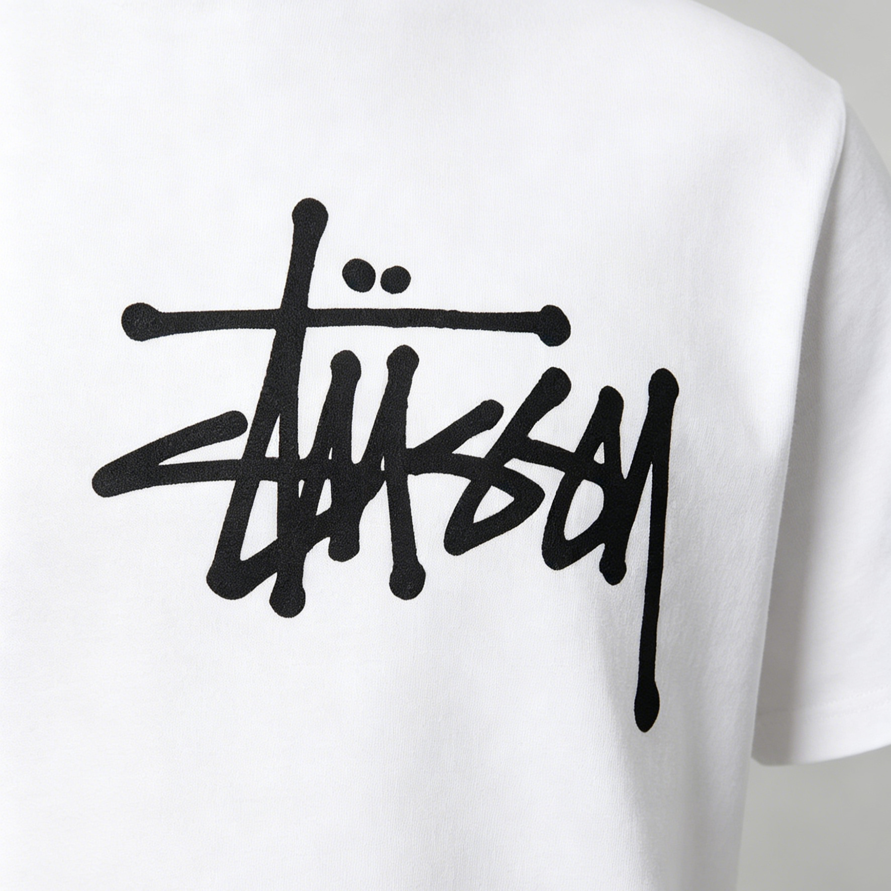 Minimal Double-Sided Signature Print Short Sleeve Top, Pure Cotton Oversized Casual Basic T‑Shirt