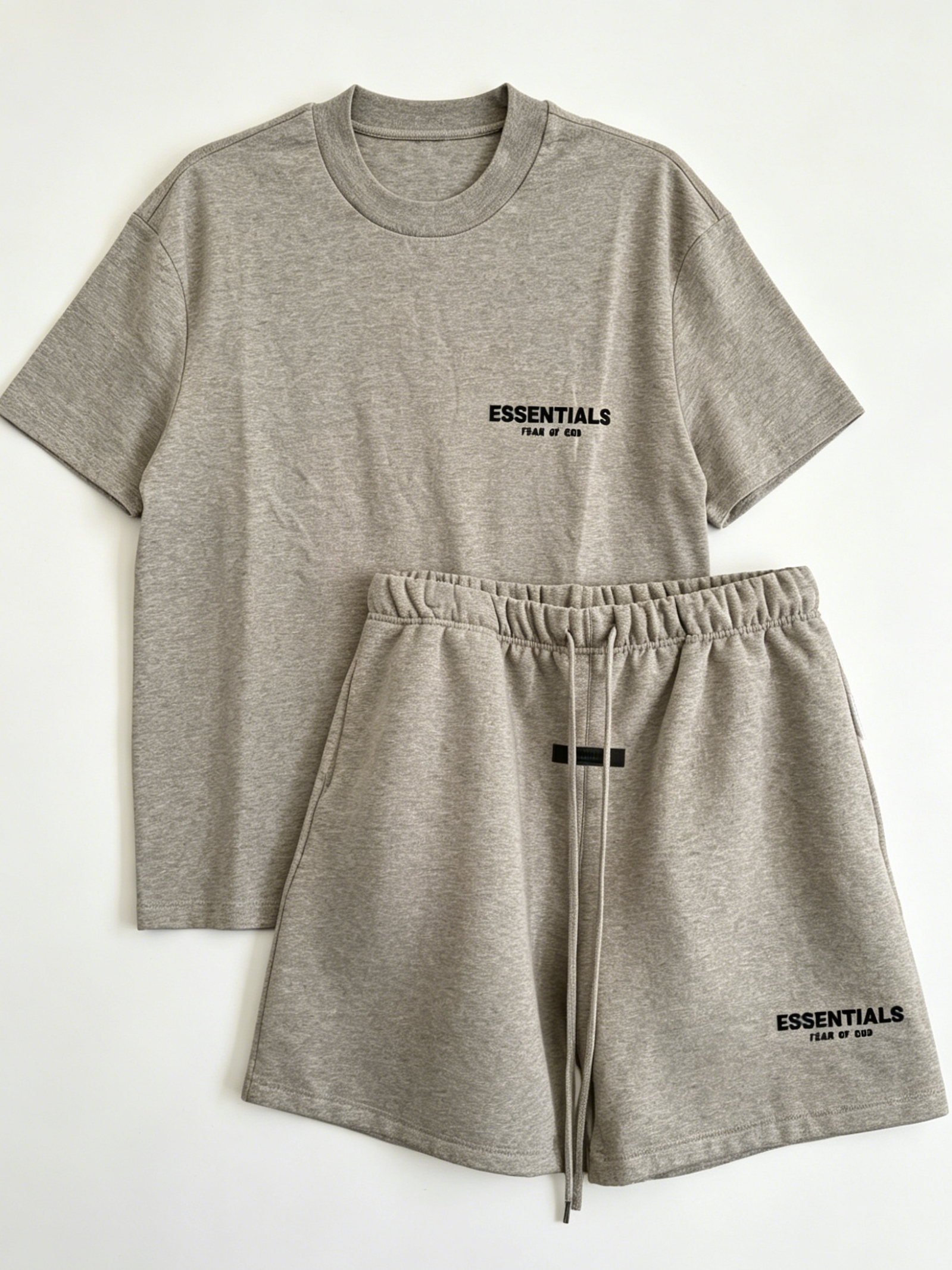 Essentials Minimal Logo Matching Tracksuit Set, Men’s Crew Neck Short Sleeve T-Shirt & Sweat Shorts Two-Piece Outfit