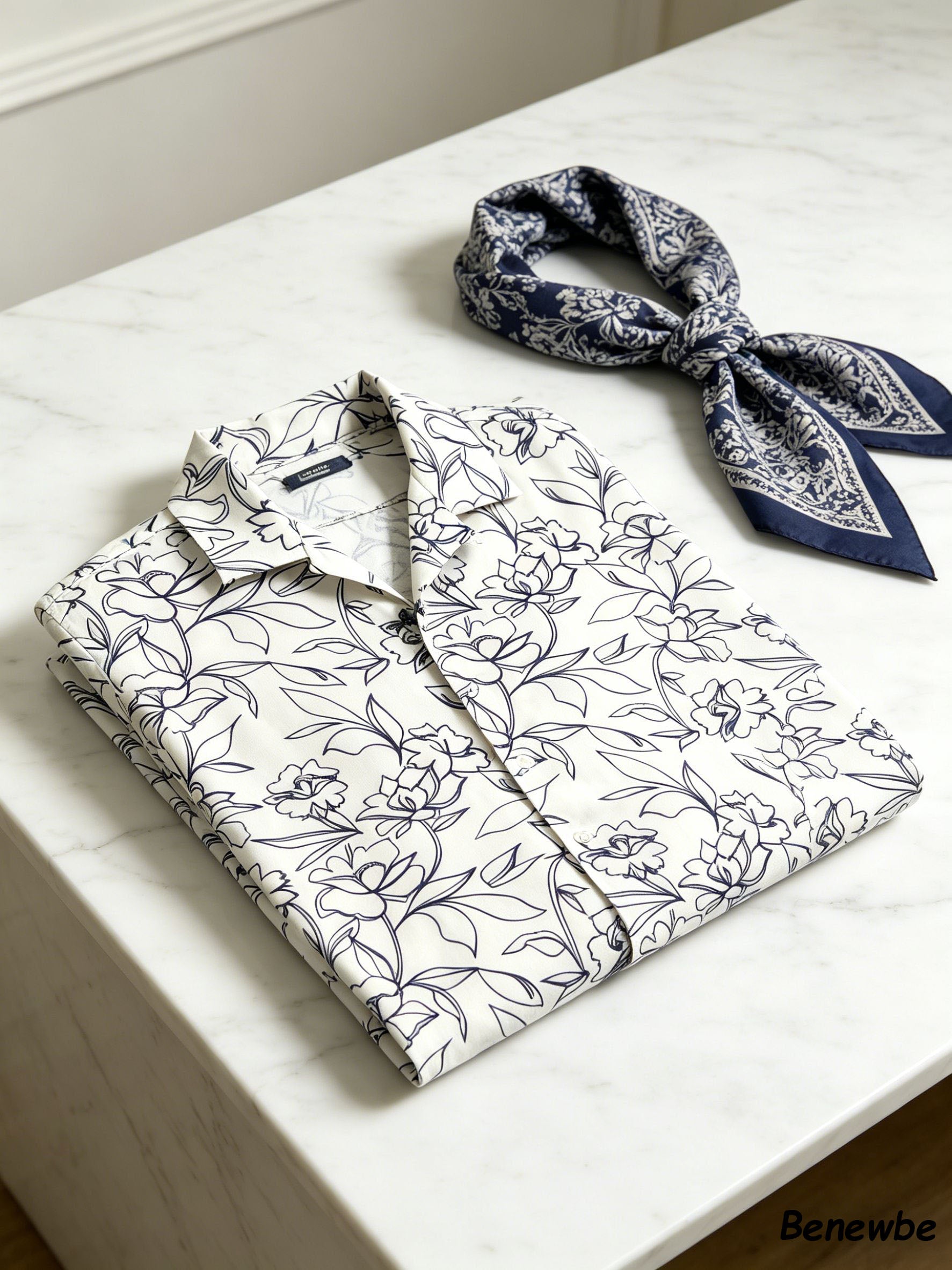 French-Inspired Sketch Flower Bouquet All-Over Print Shirt, Breathable Drapey Casual Short Sleeve Blouse For Men