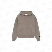 25 Model Fear Of God Essentials Back Big Logo Oversized Hoodie, Heavyweight Fleece Pullover Hooded Sweatshirt