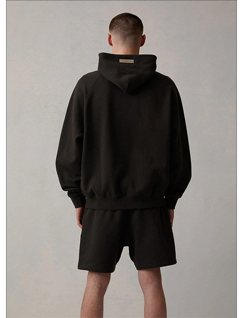 Men's 1977 Foam Print Oversized Pullover Hoodie, Heavyweight Fleece Streetwear Hooded Sweatshirt